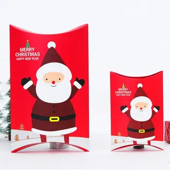 10VNT/Set Pagalvės Formos Kalėdų Saldainių Dėžutė Santa Claus Briedžių Modelis Mini Dovanų Dėžutėje Stereoskopinis Animacinių filmų Saldainiai, Sausainiai Dekoro Dėžutę