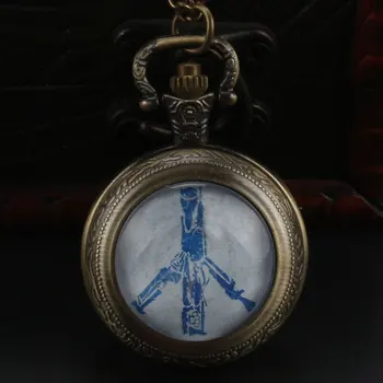 2018 Naujų Taikos Balandžių Mados Noras Pocket Watch Laikrodis su Kvarco Karoliai Grandinės Žiūrėti Relogio De Bolso Dovana Vyrams Moteris