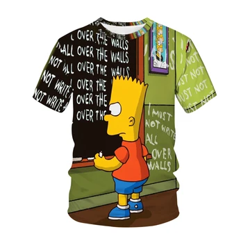 2021 m. Vasarą Naujų Vyrai Moterys Anime T-Shirts 3D Atspausdintas Simpson Marškinėliai Atsitiktinis Viršūnes Juokinga Streetwear Paauglių Hip-Hop trumpomis Rankovėmis