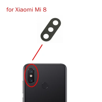 2vnt/daug Xiaomi Mi 8 Atgal Kameros Stiklo Objektyvas Pagrindinis Galinio vaizdo Kameros Objektyvas su Klijais Xiaomi Mi8 Remontas, Atsarginės Dalys