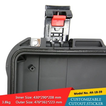 476*361*223mm aukštos kokybės szomk IP67 nešiojamas vandeniui įrankių dėžė plastikinė įranga atveju, su putų