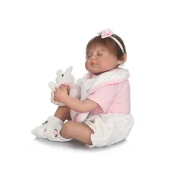55Cm minkšto Silikono Reborn Baby Doll Rankų darbo Dovana bebe atgimsta miego mergina naujagimių lėlės, žaislai Miegą partneris bonecas