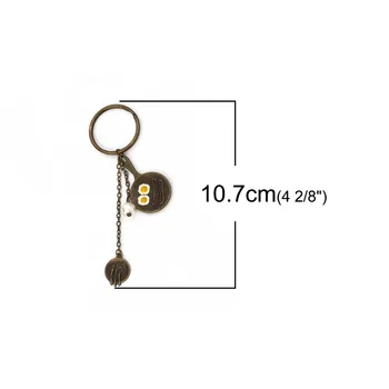 8Seasons Keychain & paketų prižiūrėtojų raktinę Indai, Antikvariniai Bronzos Geltona Lukšto Kiaušinių Emalį Priedus 10,7 cm(4 2/8
