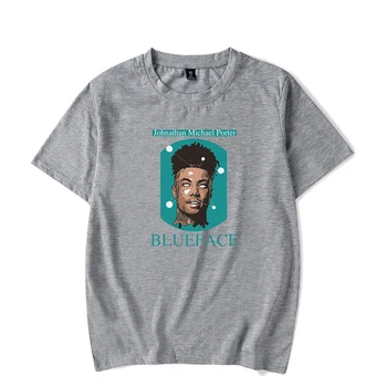 Aukštos Kokybės Reperis, Dainininkas Blueface Rožinė T-shirt Vyrai/Moterys Vasaros Mados Atsitiktinis Hip-Hop T shirt Spausdinti Blueface Trumpi marškinėliai