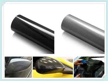 Automobilio salono galinio vaizdo veidrodis pabrėžti 5D anglies pluošto spalvos blizgantis lipdukas 