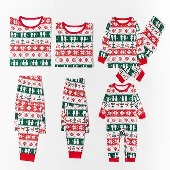 Bamblys Vaikas, Kūdikis, Berniukas, Mergaitė Animaciją Romper Jumpsuit Kalėdų Šeimos Drabužius Pižama pijamas de navidad pažįstamas