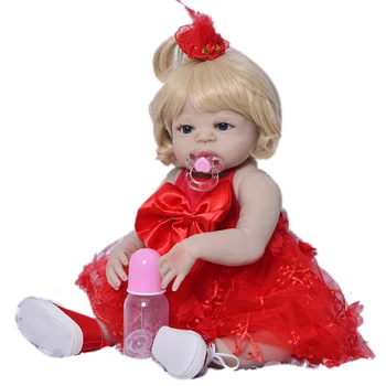 Bebe atgimsta mergaitė viso Kūno menina de silikono 55cm Reborn Baby Doll, vonios Žaislai Tikroviška Lėlė Princesė Vaikas Kalėdų Dovana žaislas