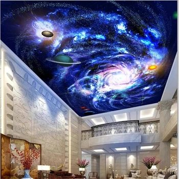 Beibehang Užsakymą tapetai, 3d foto freskos gyvenimo kambario, miegamasis kosminės dangaus galaxy lubų Zenith sienų tapetai papel de parede