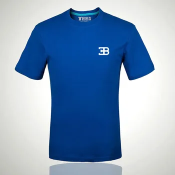 Bugatti logotipas marškinėliai Laiškas Išspausdintas Mados Apvalios Kaklo marškinėliai trumpomis rankovėmis T-shirt