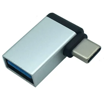 C tipo USB 3.0 OTG adapteris USB-C 3.1 90 laipsnių revoliucijos, USB 3.0 moterų ryšio klaviatūra, pele U diską, USB, adapteris,