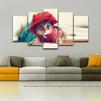 Cute kačių dažymas purkštuvu, dekoracija namuose miegamojo puošimas meno spausdinti piešti ant drobės ir įrėmintas plakatas sienos paveiksl AE1117