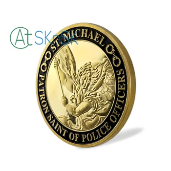 Didmeninė 50pcs/daug Jungtinės amerikos valstijos JAV ST. Michael Patrona Policijos Pareigūnai Iššūkis Monetos su Malda Monetų Kolekcionieriams