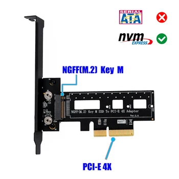 Express 3.0 x 2 M. NGFF PCI-e nvme SSD su PCI 4 Host Adapteris su heatsink