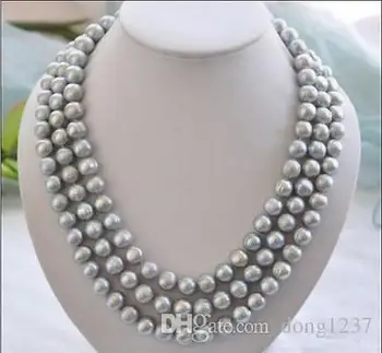 Gražus AAA 8-9mm pietų jūros pilkos spalvos perlų vėrinį >>> nemokamas pristatymas