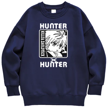 Hunter X Hunter Killua Zoldyck Megztiniai, Vilnos Šiltas Vyrų Palaidinės Hip-Hop Atsitiktinis Tracksuit Mados Rudens Anime Streetwear