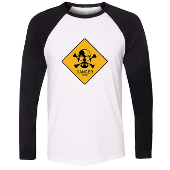 IDzn Unisex Breaking Bad Heizenbergo Pavojaus, Toksinio Juokinga T-shirt Raglan Long Sleeve T Shirt Vyrai Moterys Medvilnės Punk Marškinėlius Viršūnės