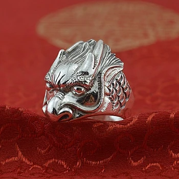 Išskirti papuošalai Atmosferos zodiako retro swagger 999 sidabro žiedas vyrų pirmaujančių fine silver dragon žiedas žiedas vyrams