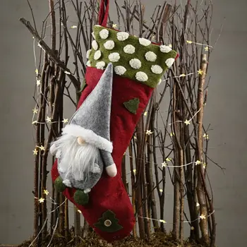 Kalėdų Kojinės Kalėdų Saldainiai Dovanų Maišelis Gnome Santa Pakabukas Miško Stiliaus Pliušinis Beveidis Lėlės Kalėdų Kojinės