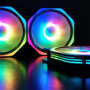 Kompiuteris PC RGB Spalvos-Keitimas Simfoninis LED Šviesos Atveju Gerbėjų LED Kompiuterio Ausintuvas Kompiuterio Aušinimo Ventiliatorius(Spalvingas ir už jos Ribų