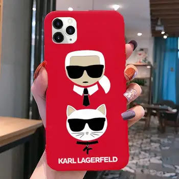 Lagerfeld prabangos prekės ženklo dizaineris KARLs Telefono dėklas Skirtas iPhone 12 mini pro MAX 11 Pro X XR 7 8 6 Plius Saldainiai raudona Spalva Silikono Atveju