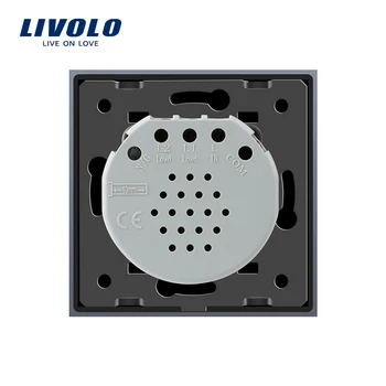 Livolo ES Standartas 1Gang 2 beje, Nuotolinis Jungiklis Wireless Switch VL-C701SR-17,Pilka Spalva, Stiklo, Be Mini Nuotolinio
