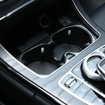 Mercedes Benz W205 C Klasės C180 C200 C300 GLC Priedai Anglies Pluošto Automobilio Salono Puodelio Laikiklis Rėmo Apdaila Lipdukai