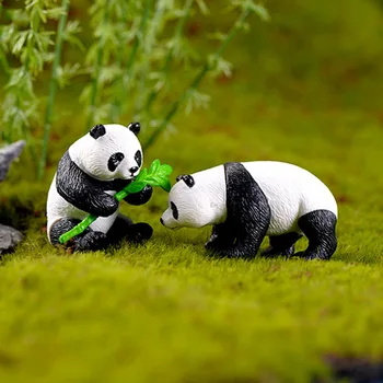 Miniatiūriniai Dervos Panda Mini Sodo Augalų Gėlių Puodą Bonsai Lėlių Namelio Apdaila