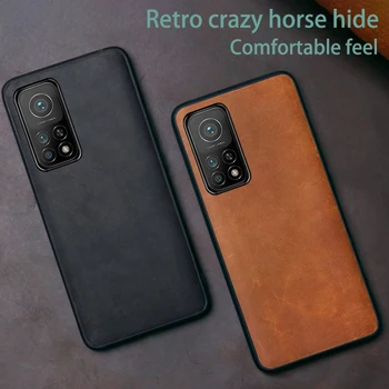 Natūralios Odos Telefoną Atveju Xiaomi 10 10T Pro 10t lite redmi k30 K30s Ultra karvės odos Crazy horse odos Apima