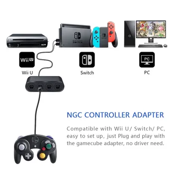 Naujas 3 in 1 GC Valdytojas Adapteris, skirtas N-Switch/WiiU/VNT 4 Game Cube Valdytojas Uostų Konverteris Nintend Jungiklis su USB laidu