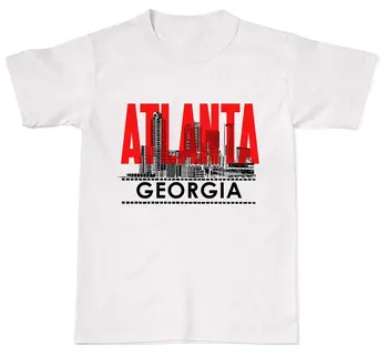 Naujas Unisex Marškinėliai Europos Stiliaus Minkštos Medvilnės Tees Atlanta Georgia Atl Usa Amerika Miesto Panoramoje, T Marškiniai Internete