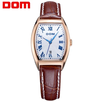 Originali žiūrėti Prabangos Prekės ženklo Moterų Laikrodžiai Dom G-1012 Verslo Rose Gold Nerūdijančio Plieno Ponios Kvarco Kalendorius Riešo žiūrėti
