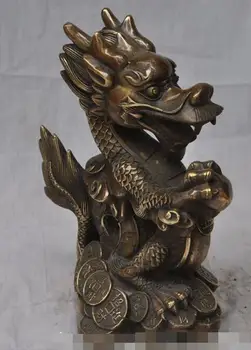 S00053 Pažymėtos Kinų fengshui bronza, žalvaris zodiako dragon žvėris turto pasisekė statula