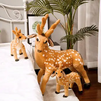 Sexy Hot Mielas Imituojamas Sika Elniai Pliušiniai Žaislai Vaikams Realiame Gyvenime Žirafa Gyvūninės Įdaryti Lėlės Namų Dekoro Vaikams Gimtadienio Dovana