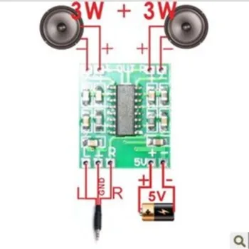 Ultra-micro skaitmeninis stiprintuvas valdybos 2*3W D Klasės skaitmeninis stiprintuvas valdybos Aukšto efektyvumo 2.55 V USB maitinimo