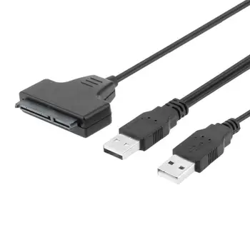 USB 2.0 SATA 7+15Pin Adapteris Keitiklis, Laidas 2,5 colių HDD Laptopo kietas Diskas SATA Kompiuteriniai Kabeliai Jungtys