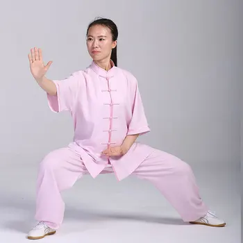 Vasaros Liaudies Unisex Lauko Kung Fu Mokymo Vienodą Sportinę Aprangą Kvėpuojantis Chi Wushu Drabužiai Vyrams, Moterų Sporto Tracksuit Rinkiniai