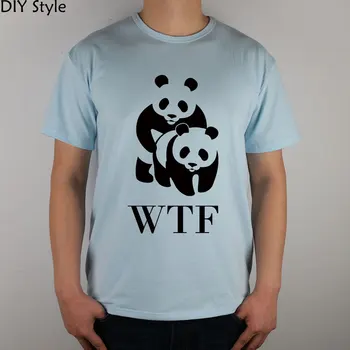 WWF Panda WTF blogi žmonės trumpomis rankovėmis T-shirt medvilnės Lycra, viršuje naują atvykimo Mados Prekės ženklo marškinėliai vyrams