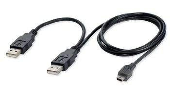 Zihan USB 2.0 Dviejų Tipo Vyras į Mini 5 Pin Male Y Laidas 2,5